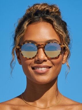 Madewell Aviator Sunglasses Womens Double Bridge Tortoise Shell Retro Classic